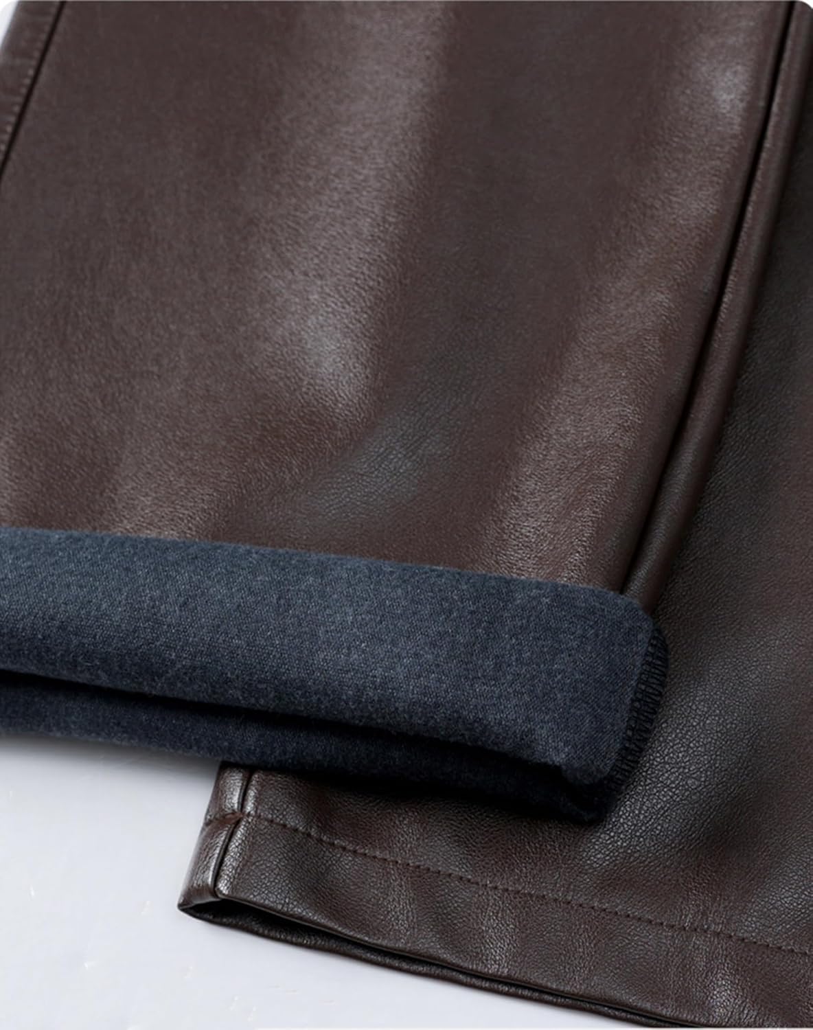 HaoMay Women's Faux Leather Pants Straight Wide Leg PU Trousers with Pockets - Image 6