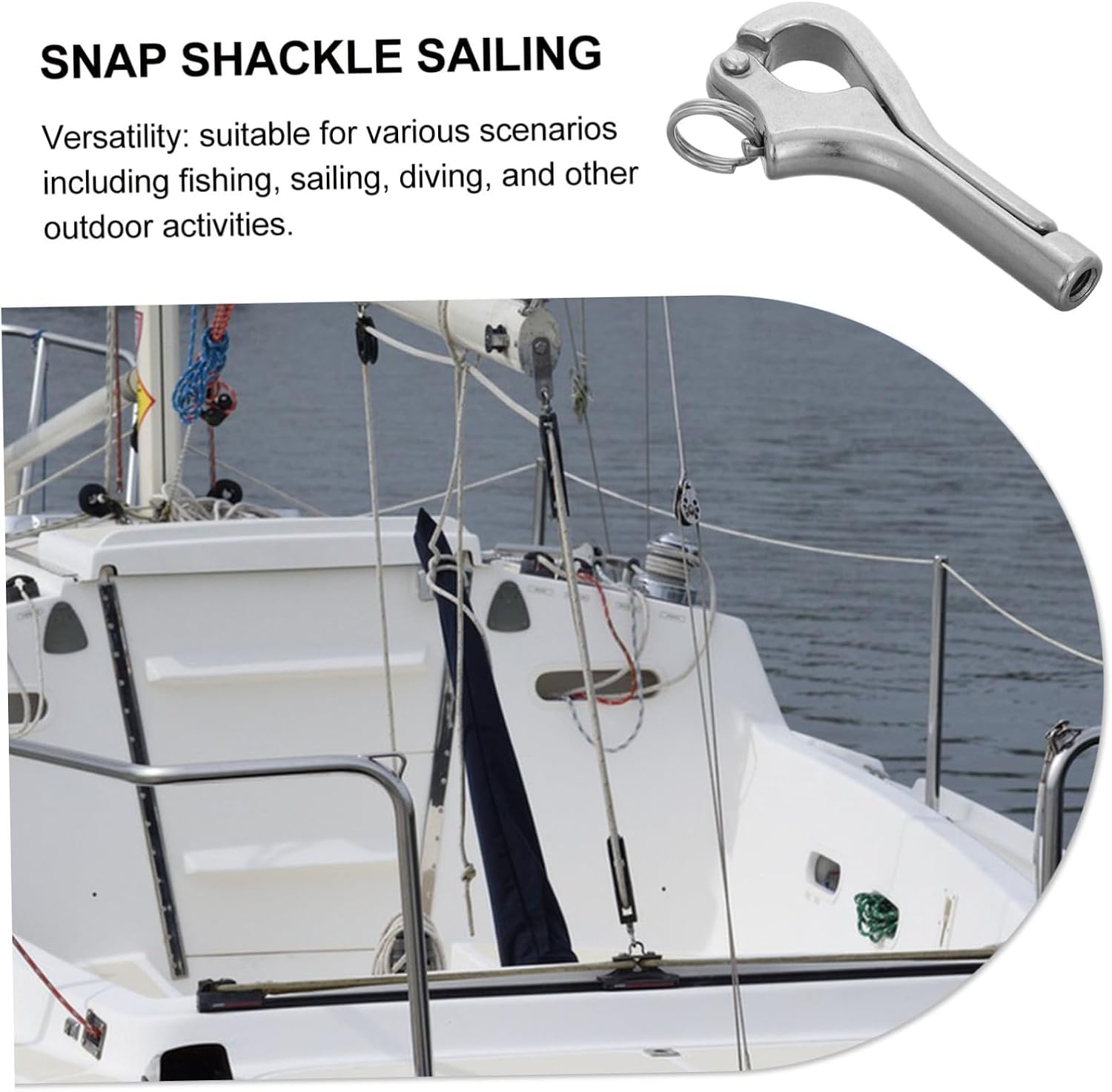 Openable Hooks Shackle Stainless Steel Quick Release Emergency Hardware for Boats Lightweight Self-Locking Fastener for Safety and Efficiency