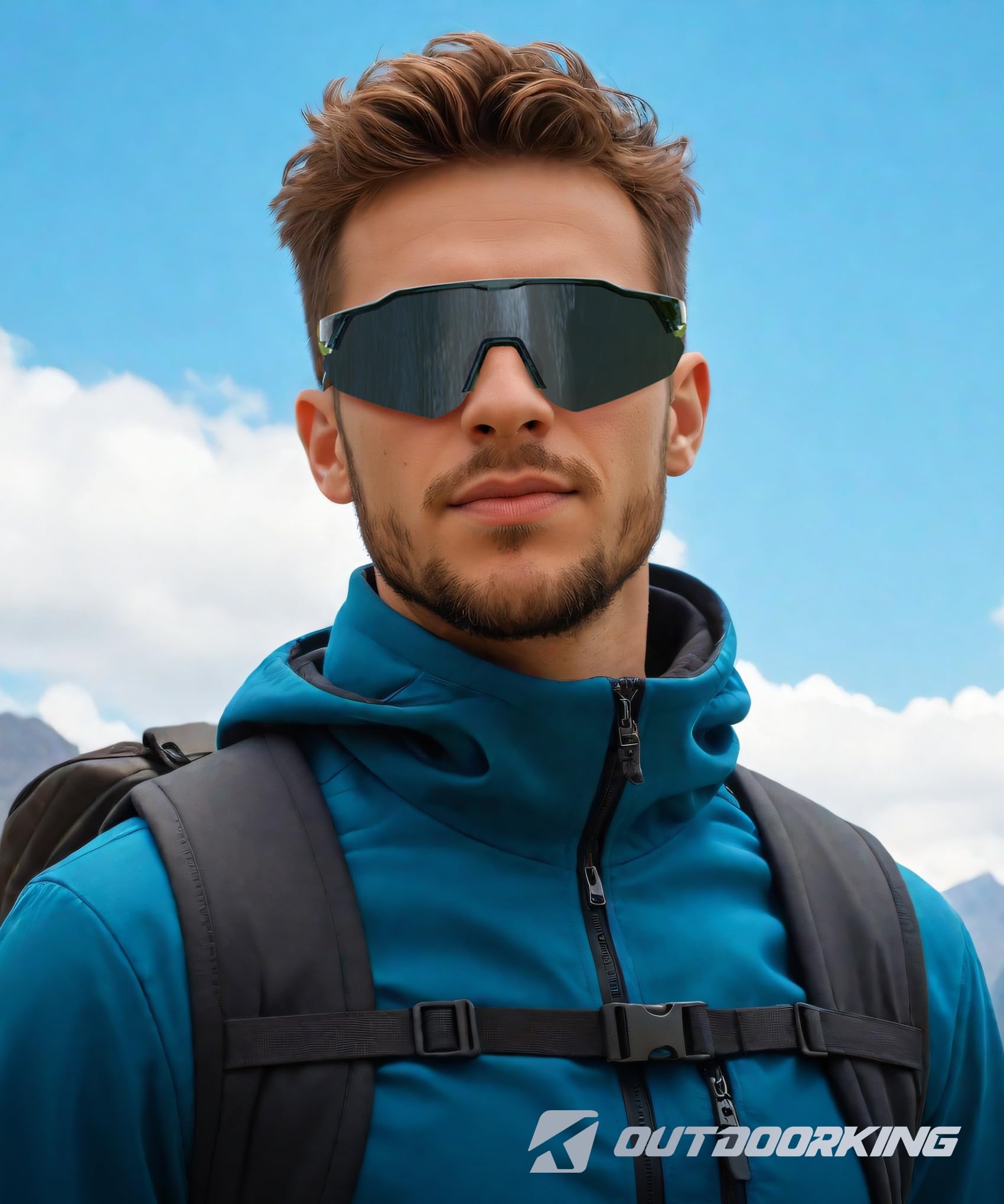 OUTDOORKING Polarized-Sunglasses-Men Sports Sun-Glasses Mens-Sunglasses: UV400 Protection for Cycling Fishing Golf