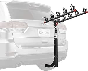 Allen Sports Deluxe 5-Bike Hitch Mount Rack, Model 552RR-R , Black, 2-Inch Receiver