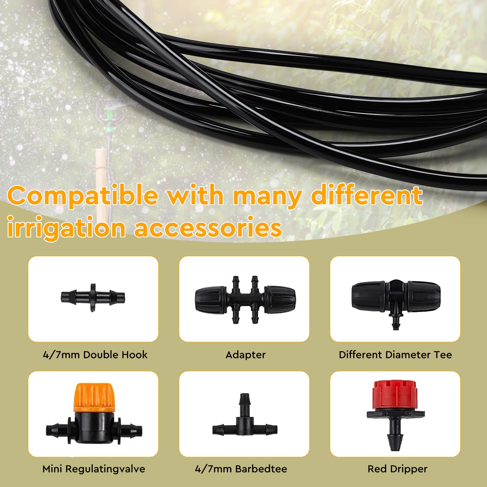 Tuyau d'Irrigation Goutte 4mm PVC Noir 10m Micro Drip Jardin