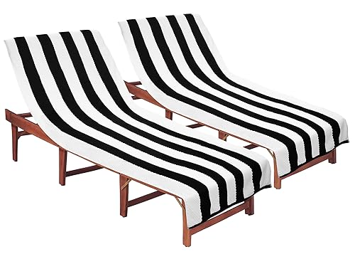 COTTON CRAFT Beach Lounge Chair Cover – 2 Pack Euro