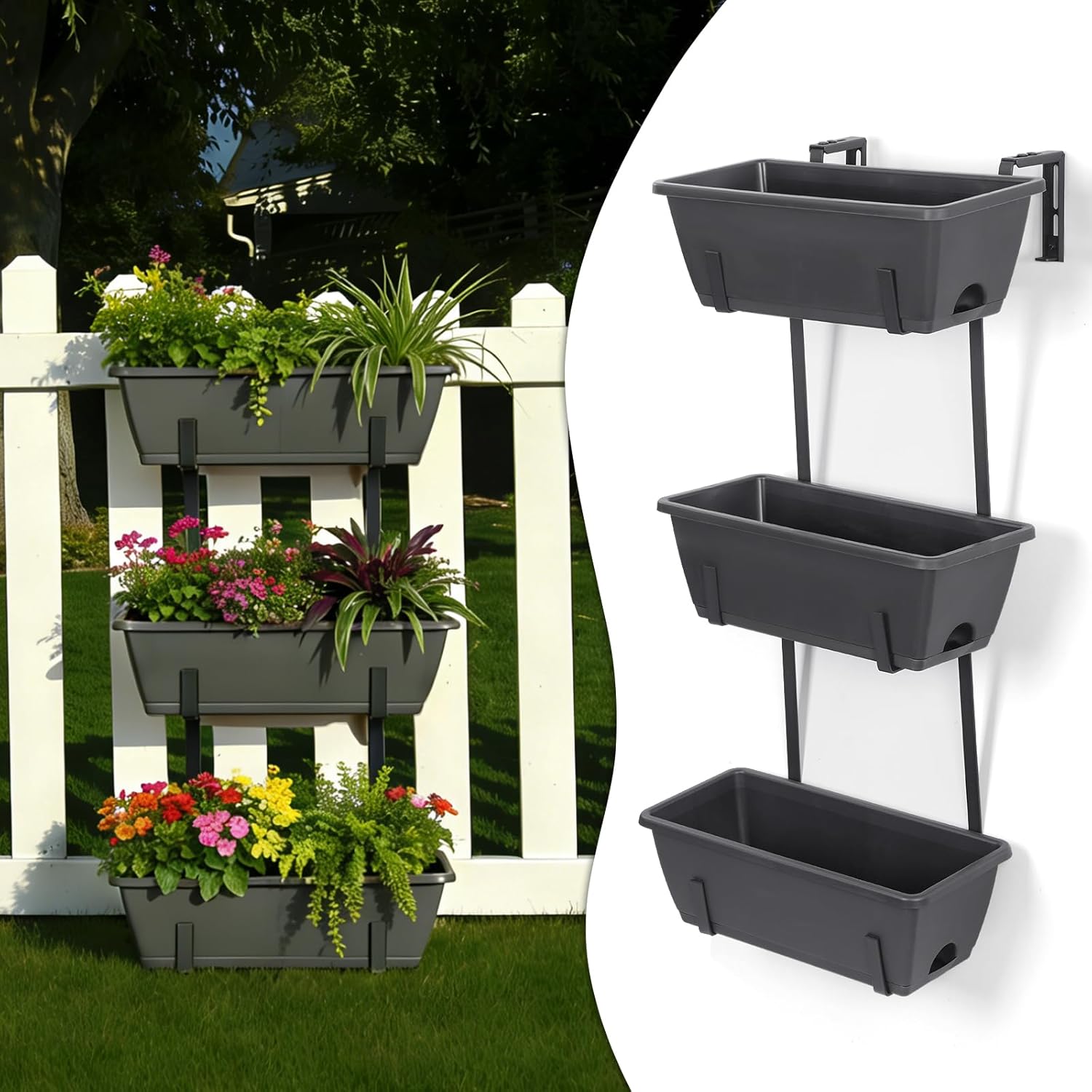 OYEAL Railing Planter Box Raised Garden Bed