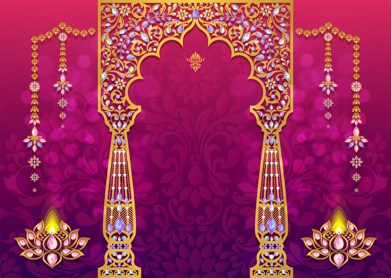 7x5ft Happy Deepavali Photography Background Diwali Theme Festival Of Lights Party Decorations Supplies Favors Indian Diwali Lights Diyas Party Banner Photo Studio Props I3797869392