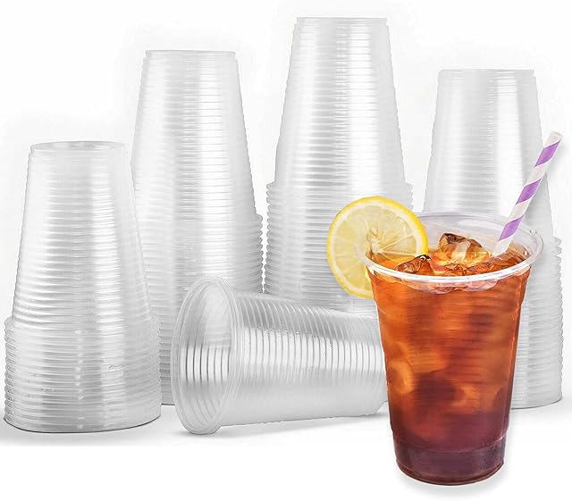 HOMESHOPA Disposable Cups Pack of 200-Clear, Food Grade Disposable Plastic Glasses for Parties, Events, Travel, Barbeque, Christmas, Plastic Cups for Soft Drinks, Water Dispenser, Beer 7 oz 180cc