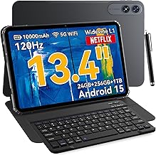 VekfulPC 13.4 inch Android 15 Tablets with Keyboard and Pen, 13 inch Large Screen Tablet with Gemini AI for Gaming, 24GB R…
