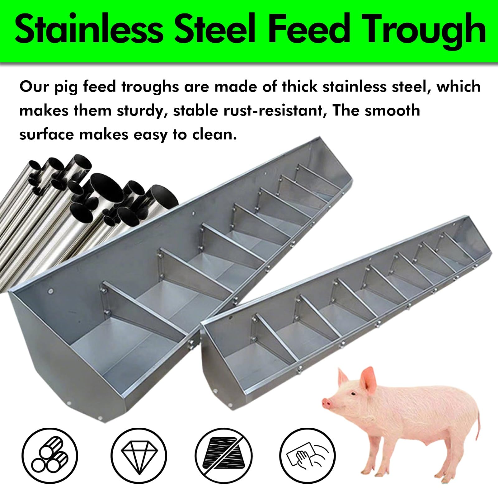 Robuster Futtertrog, leicht zu reinigendes Design für Schweine und Geflügel im Bauernhof, Schuppen oder Stall