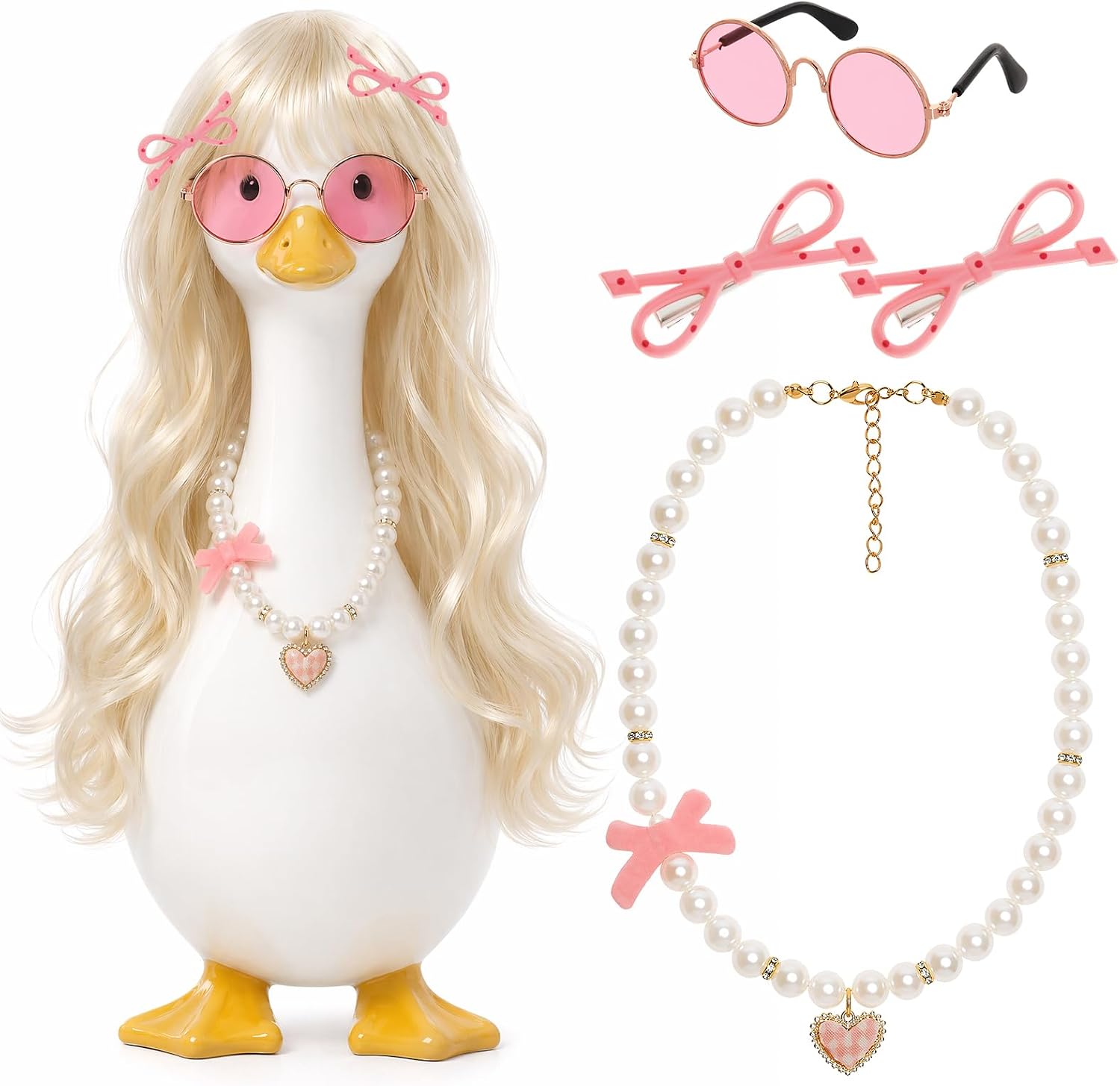 4 Pcs Porch Goose Summer Outfits for Lawn Statues