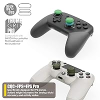 Vista 6 de Skull & Co. Skin, CQC and FPS Thumb Grip Set Joystick Cap Analog Stick Cap for Nintendo Switch Pro Controller & PS5 PS4 SlimPro Controller- Black