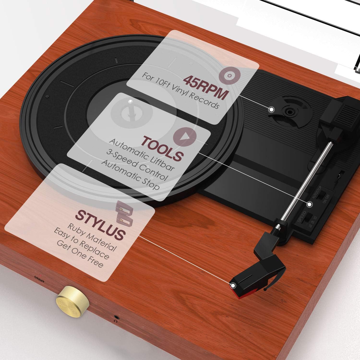 Best Cyber Deals 🔥 Record Player,Souidmy Bluetooth Speaker, Vinyl Turntable Record Player, Portable CD Player, 3 Speed Belt-Drive Turntables, AUX RCA Output, with 2 Stereo Speakers, Dust Cover, Headphone, Wood Best Cyber Monday 🔥 Record Player,Souidmy Bluetooth Speaker, Vinyl Turntable Record Player, Portable CD Player, 3 Speed Belt-Drive Turntables, AUX RCA Output, with 2 Stereo Speakers, Dust Cover, Headphone, Wood