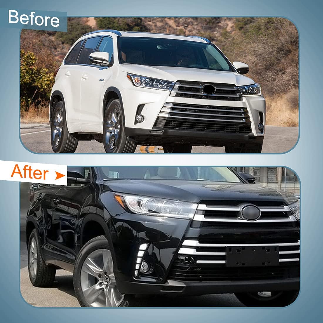 Daytime Running Light For Toyota Highlander 2017 2018 2019 LED Fog Lam[s With Dynamic Turn Signal Replacement Lamp + Wiring Harness