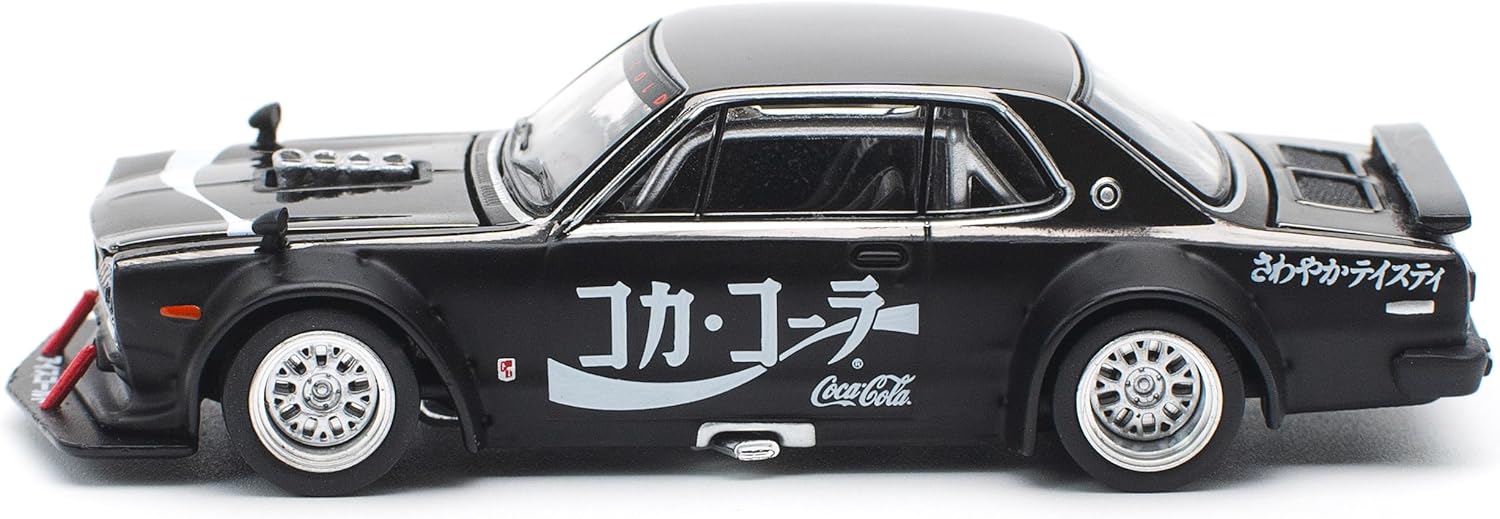 Skyline GT-R V8 Drift Hakosuka RHD (Right Hand Drive) Black 1/64 Diecast Model Car by Pop Race PR640161