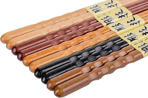 Miniatura 6 de Heim Concept Juego de palillos de madera natural reutilizables chinos, coreanos, japoneses, palillos de bambú