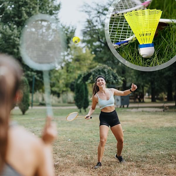 12Pcs Volani da Badminton,Palline da Badminton per Allenamento e Competizione,Volano ad Alta Stabilità e Durata,per Interni&Esterni Sport - 5