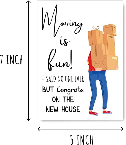 Miniatura 2 de OystersPearl Moving Is Fun Said No One Ever - Tarjeta divertida para el nuevo propietario de una casa - Tarjeta divertida de casa nueva - Tarjeta de