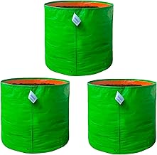 24x24 inch Big Grow Bags Pack of 3 for Home Gardening, HDPE Plants Bag for Fruits, Vegetables Flowers, 260 GSM Grow Bag, UV Protected