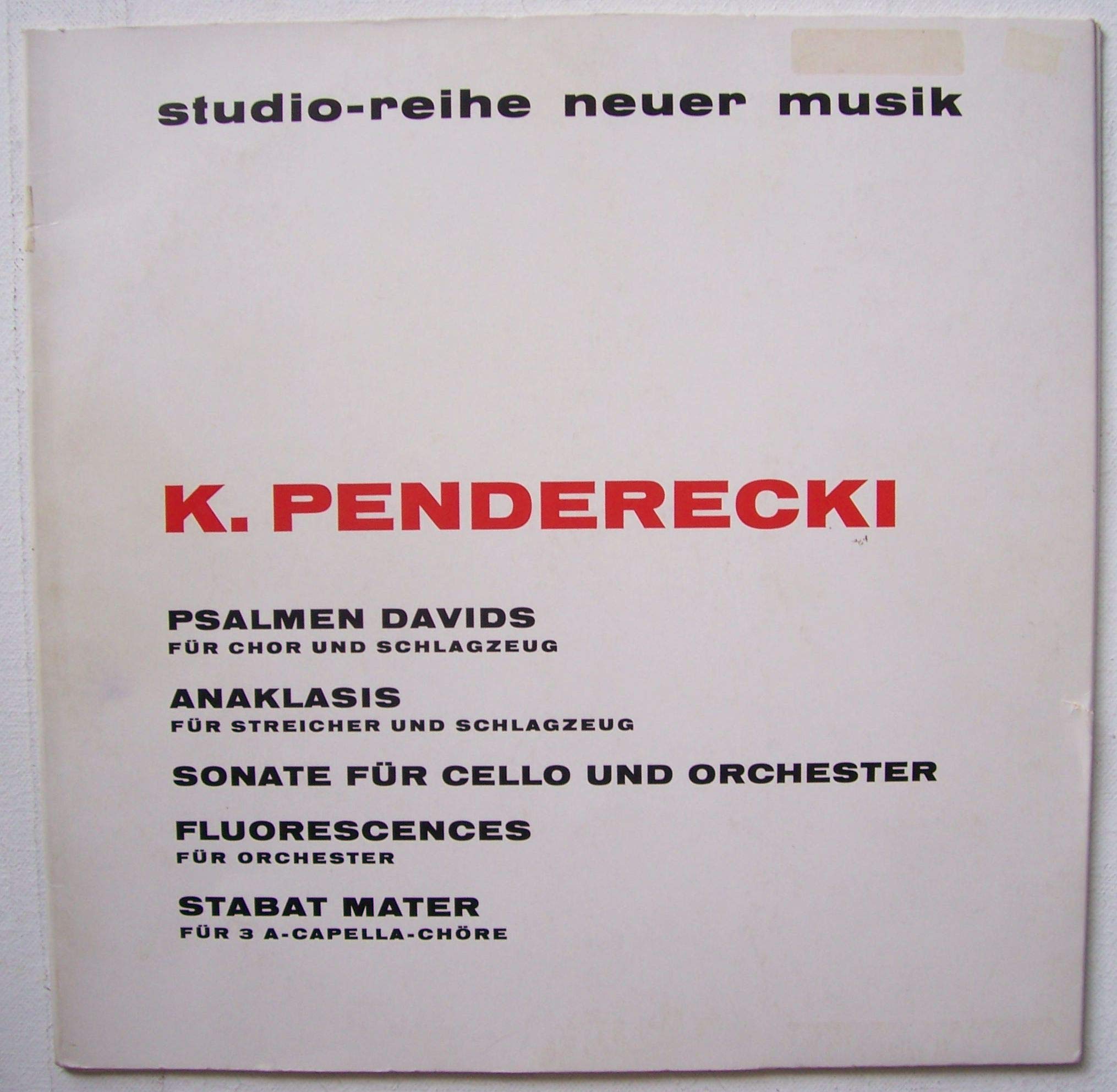 新規、KRZYSZTOF PENDERECKI: Fluorescences Fluorescences