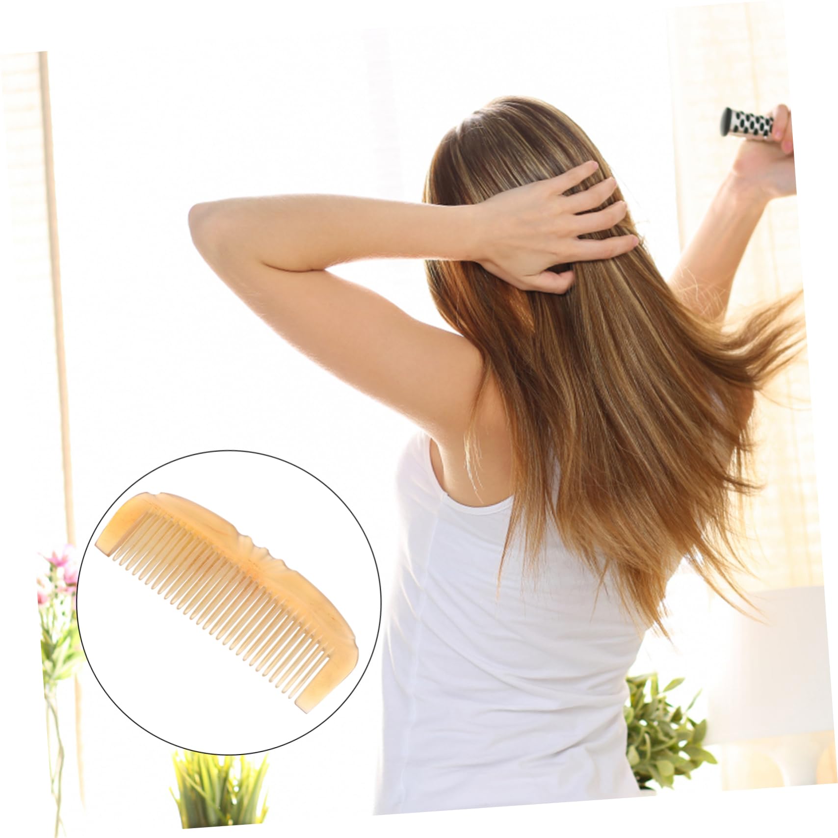 FOMIYES 3piezas Peine De Cuerno De Oveja Natural Para Masaje y Desenredo Del Cabello y Antiestático Para Hombres y Mujeres