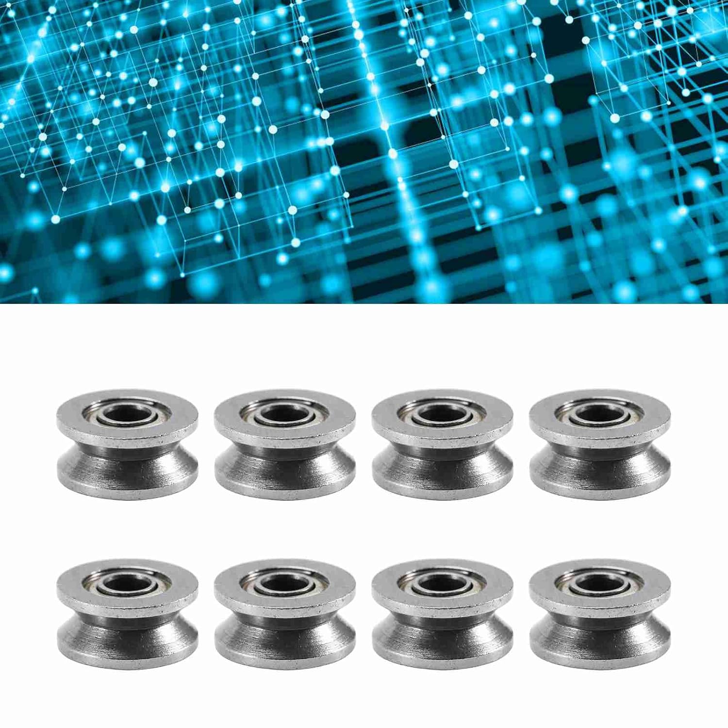 V624ZZ 10PCS V Groove Ball Bearings, Carbon Steel V Groove Ball Bearing, Pulley Bearings for Rail Track, Linear Motion System, 4x13x6mm