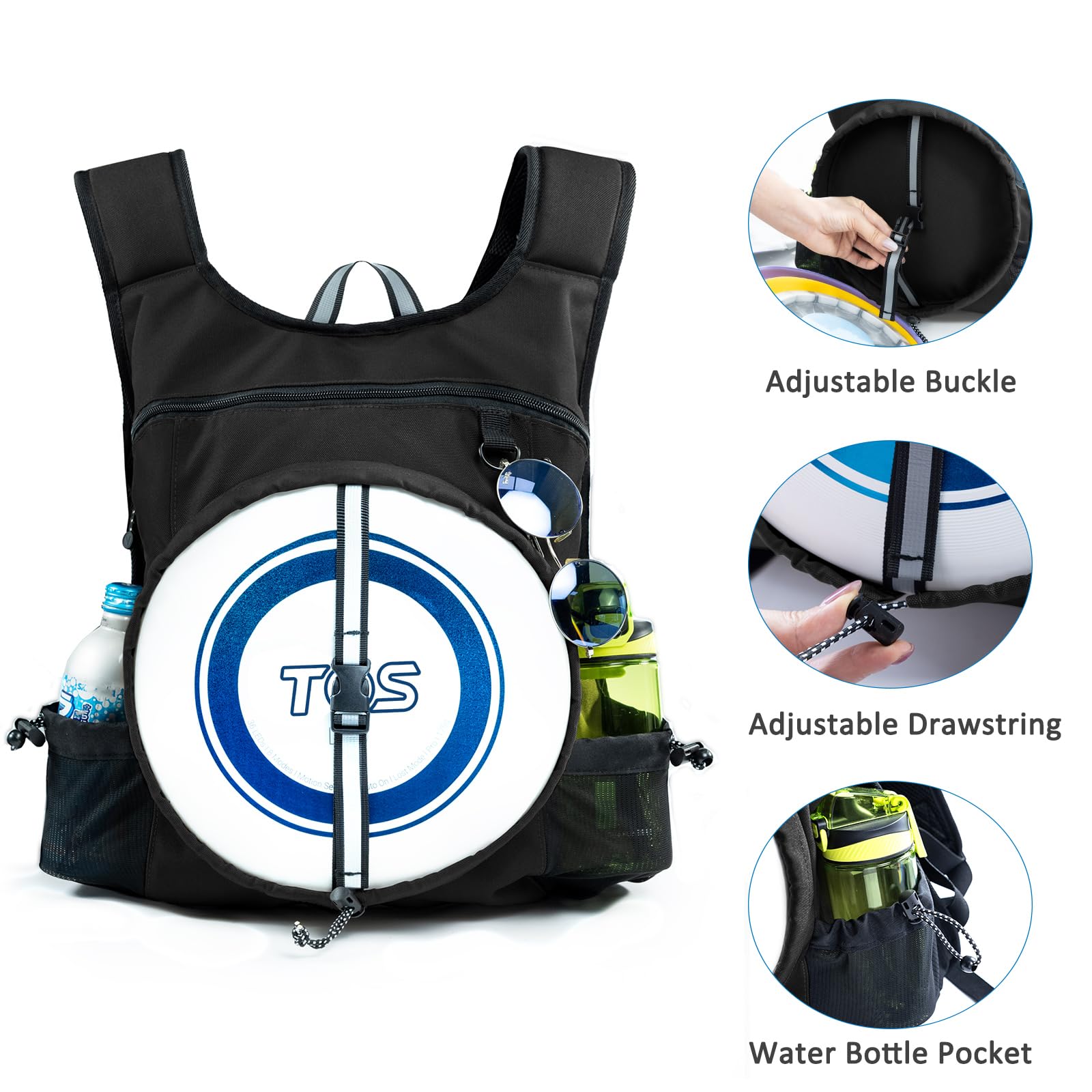 Disc-Golftasche, Frisbee-Disc-Golf-Rucksack, kompatibel mit Tosy Flying Disc Golf-Aufbewahrung mit Disc-Golf-Handtuch, Disc-Golf-Rucksack mit Retriever-Halterung