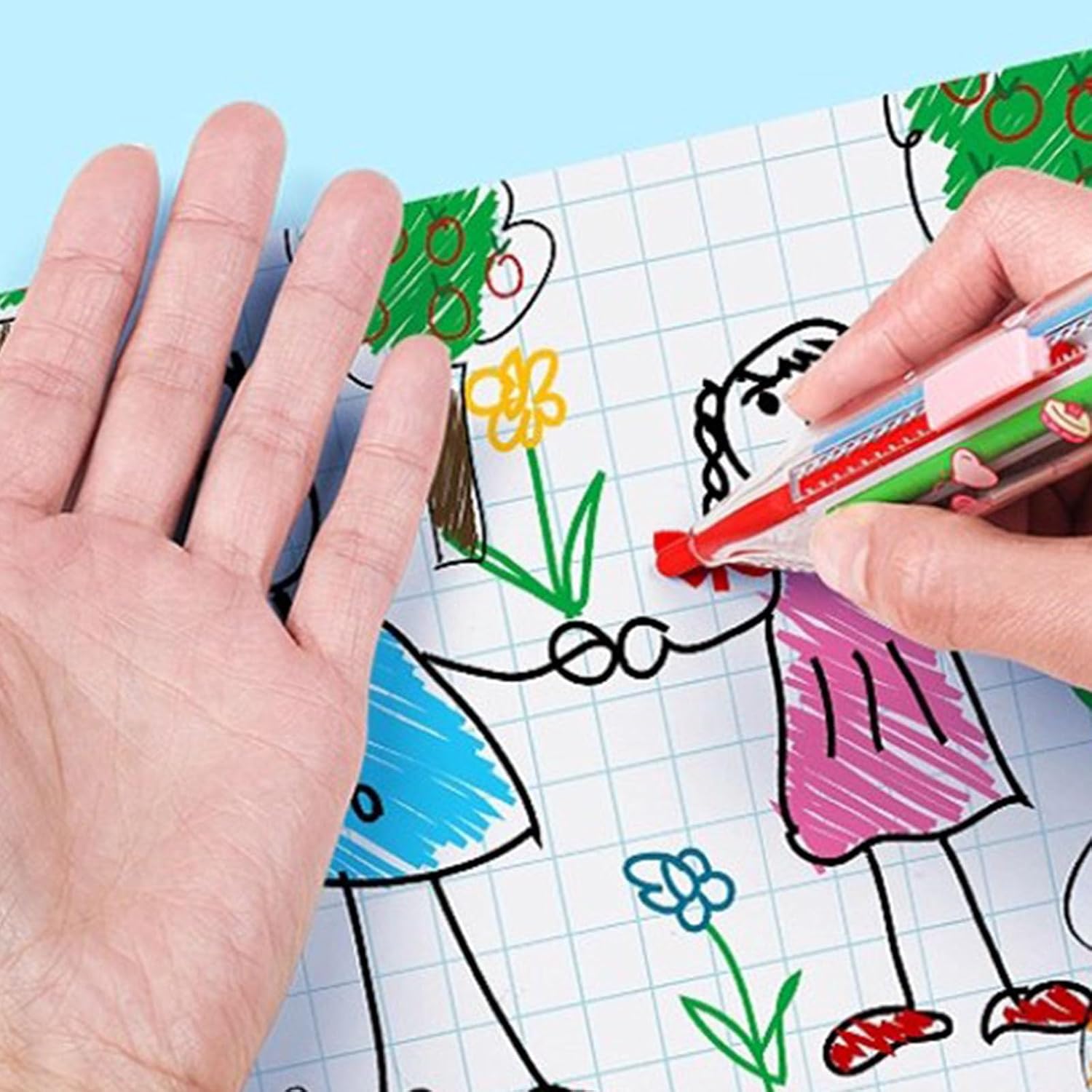 Washable Childrens Crayon 8 Pigment Water Soluble Colors Ergonomic Barrels Mess Coloring Tool for Artists Rotating Twist Crayon