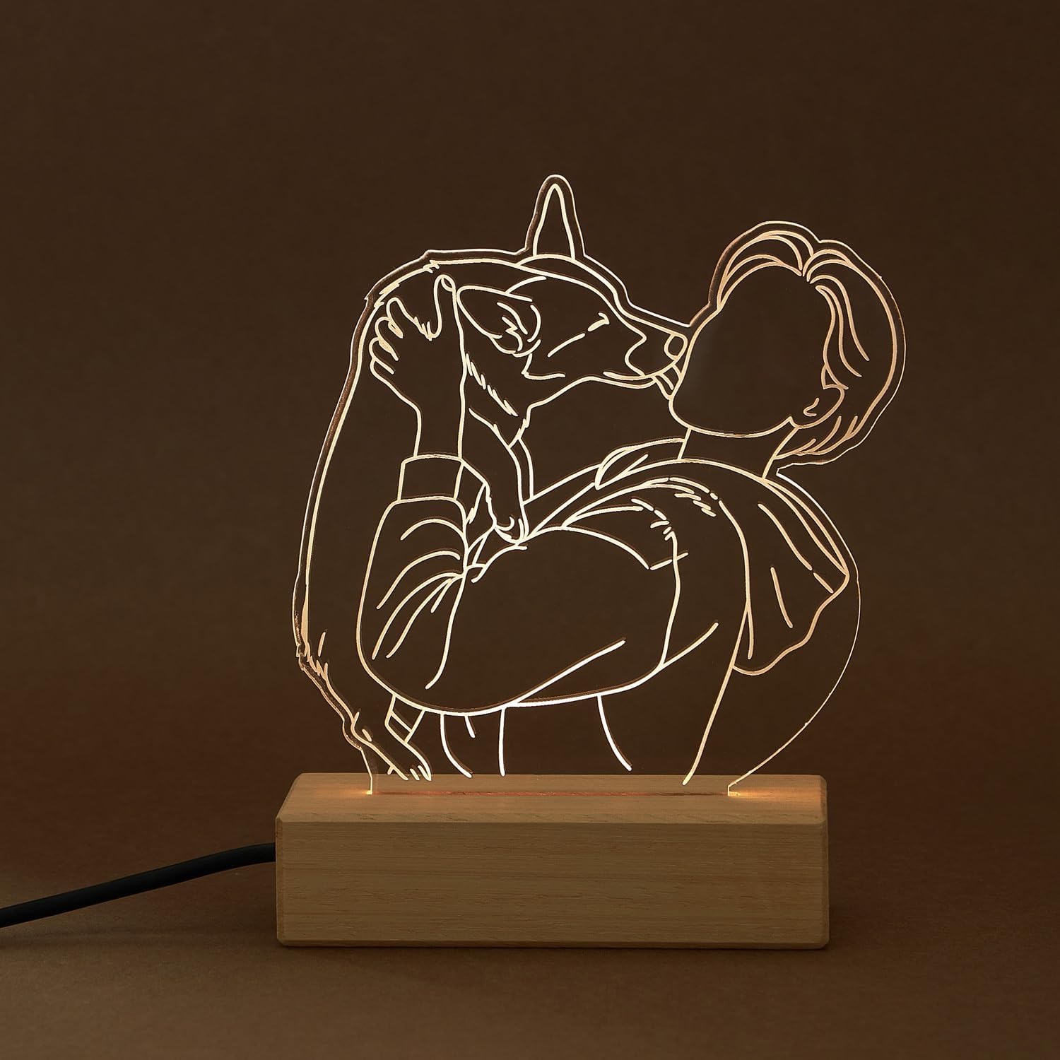 udelf Custom 3D Photo LED Night Light, Abstract Line Art, Acrylic Table & Desk Lamp, Decorative Sign, Minimalist Home Decor, Birthday, Christmas, Mother's Day, Anniversary for Women Men Mom (Style 1)