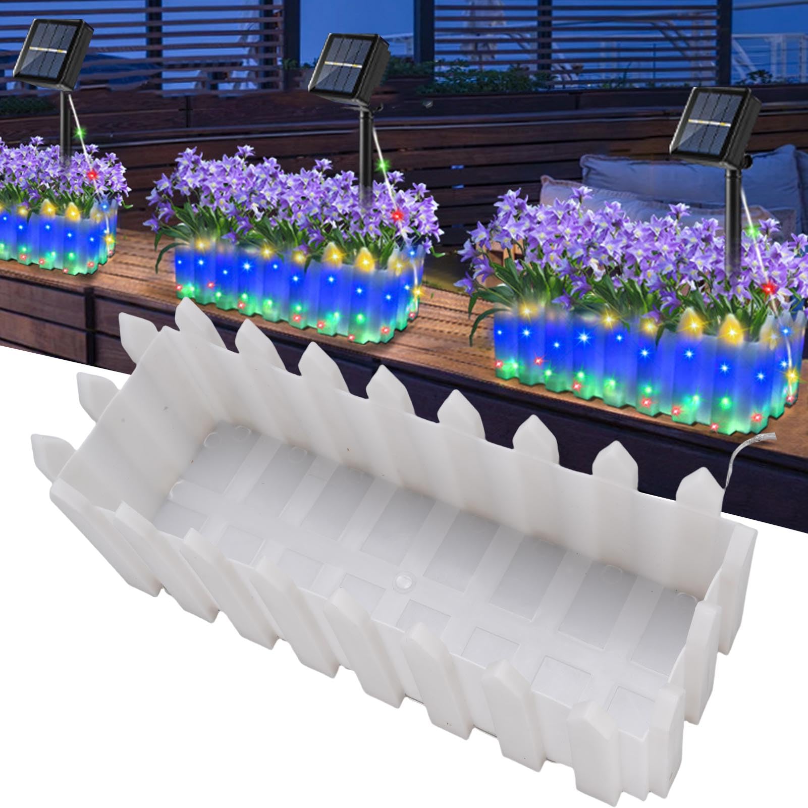 Amazon.co.jp: LED フラワーポットライト 太陽光発電 RGB 8 モード