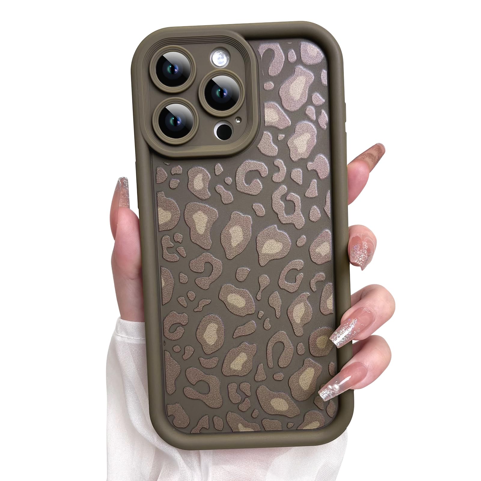 KANGHAR Case for iPhone 15 Pro Leopard Printed Pattern Cute Cheetah Phone Case Soft TPU Shockproof Protective Cover for iPhone 15 Pro 6.1 Inch Brown