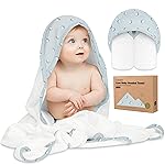 KeaBabies Hooded Baby Towel for Newborn - Viscose Derived from Bamboo Large Baby Bath Towels with Hood for Boys, Girls, Toddler, Extra Absorbent & Soft Newborn Bath Essentials (Lunaris, Regular)