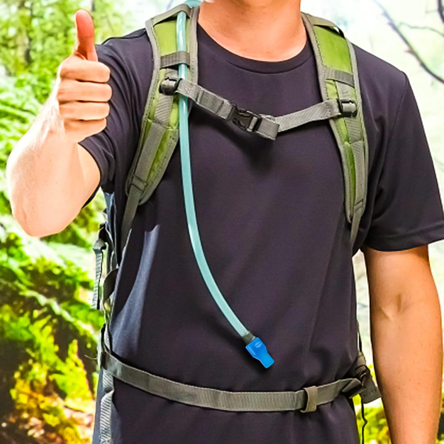 Grevosea 2 Pieces Bite Valve Replacement Mouthpieces Silicone Bite Valve Tube Nozzle Replacement Mouthpiece Replacement for Hydration Bladder and Backpack Water Reservoir (Blue)