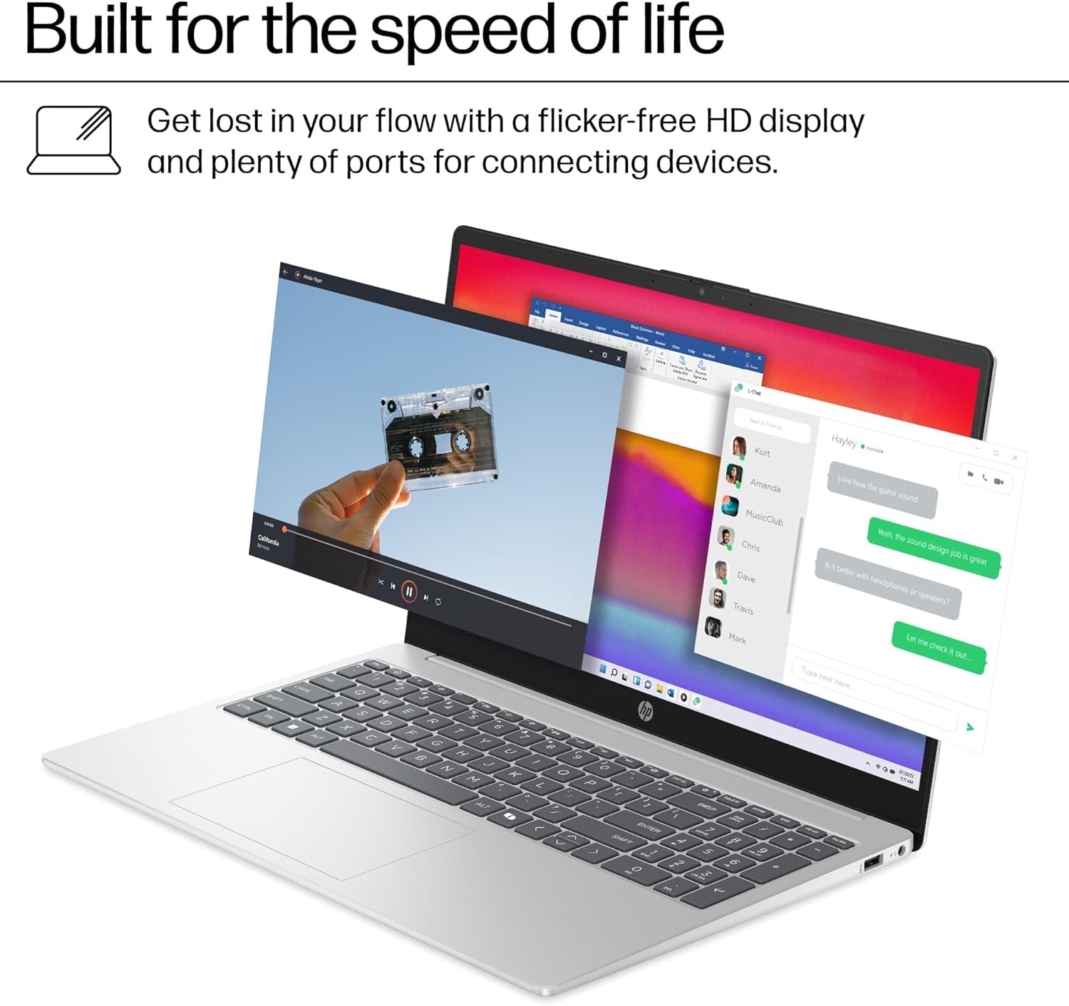 HP Touchscreen Laptop for Students, School & Home Study, 15.6" Display, Intel i3-1315U, 16GB RAM, 1TB SSD, 500GB External HDD, Fast Charge, Copilot AI, WiFi 6, Windows 11 Home, Pale Silver