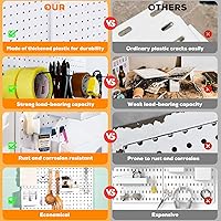 Vista 3 de 6 piezas de tablero de clavijas, tablero de clavijas, organizador de pared con tablero de clavijas, kits de exhibición de montaje con tablero