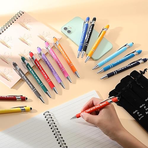 Vista 5 de Seajan 30 juegos de bolígrafos inspiradores y bolsas negras a granel, regalos de agradecimiento para empleados, regalos de agradecimiento