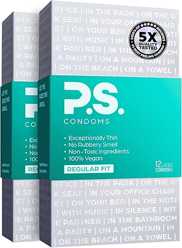 Miniatura 9 de PS Preservativos de látex excepcionalmente finos para hombres, inodoros y 100% veganos, condón lubricado ultrafino, 40% más delgado y transparente,