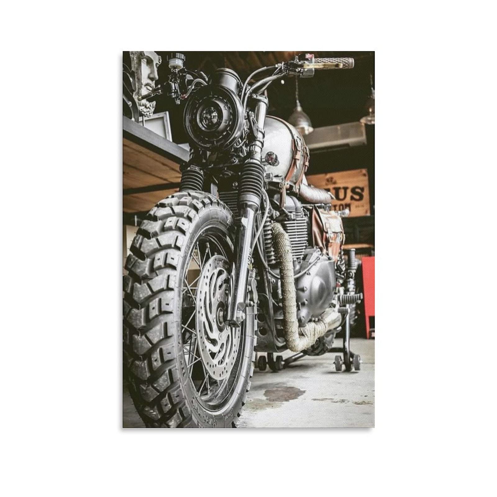 JKSER American Chopper Old Motorcycles for Engine Lovers Room Decor Canvas Poster Wall Art Decor Print Picture Paintings for Living Room Bedroom Decoration 8x12inchs(20x30cm)