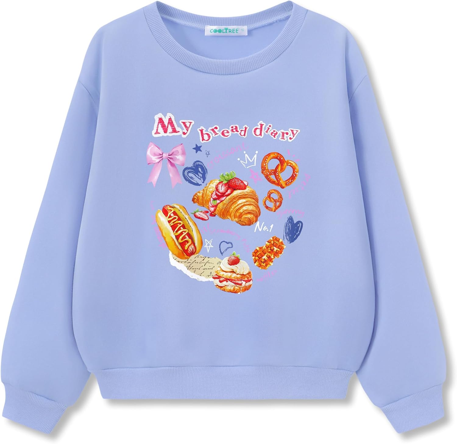 Girls Fleece Sweatshirt Crewneck Pullover Top Size 6-16 | Soft fleece sweatshirt with cute graphic,drop shoulder, Ideal for school, trip & daily casual wear for big girl, tween & kids