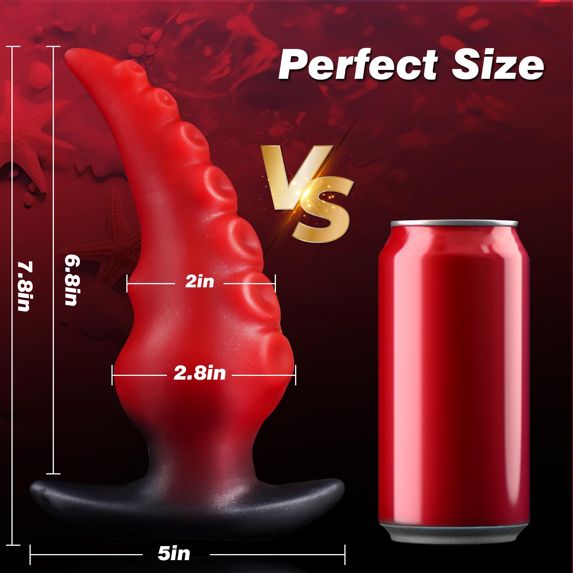 6.3" Large Silicone Tentacle Butt Plug for Long-Term Wear, onster Tentacle Anal Dildo for Training, XL Prostate Massager, Wearable Anal Stretcher Fantasy Toy for Men and Women: L