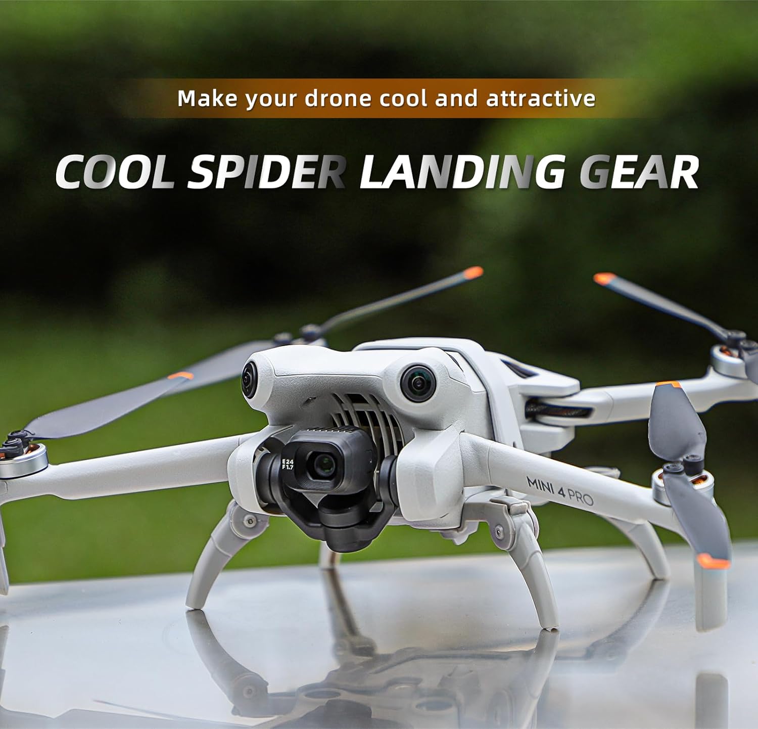 Landing Gear for DJI Mini 4 Pro Drone, Quick Release Height Extender Leg Foldable Spider Leg for DJI Mini 4 Pro Accessories (Grey)