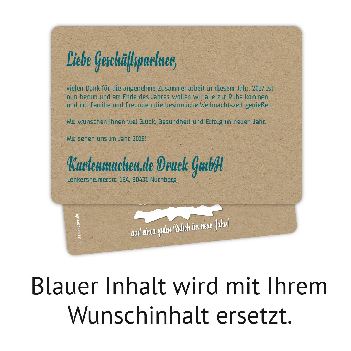 50 x Weihnachtskarten Firmen Geschäftlich Business Grußkarten Weihnachten - Kraftpapier Weihnachtsbaum in Weiß