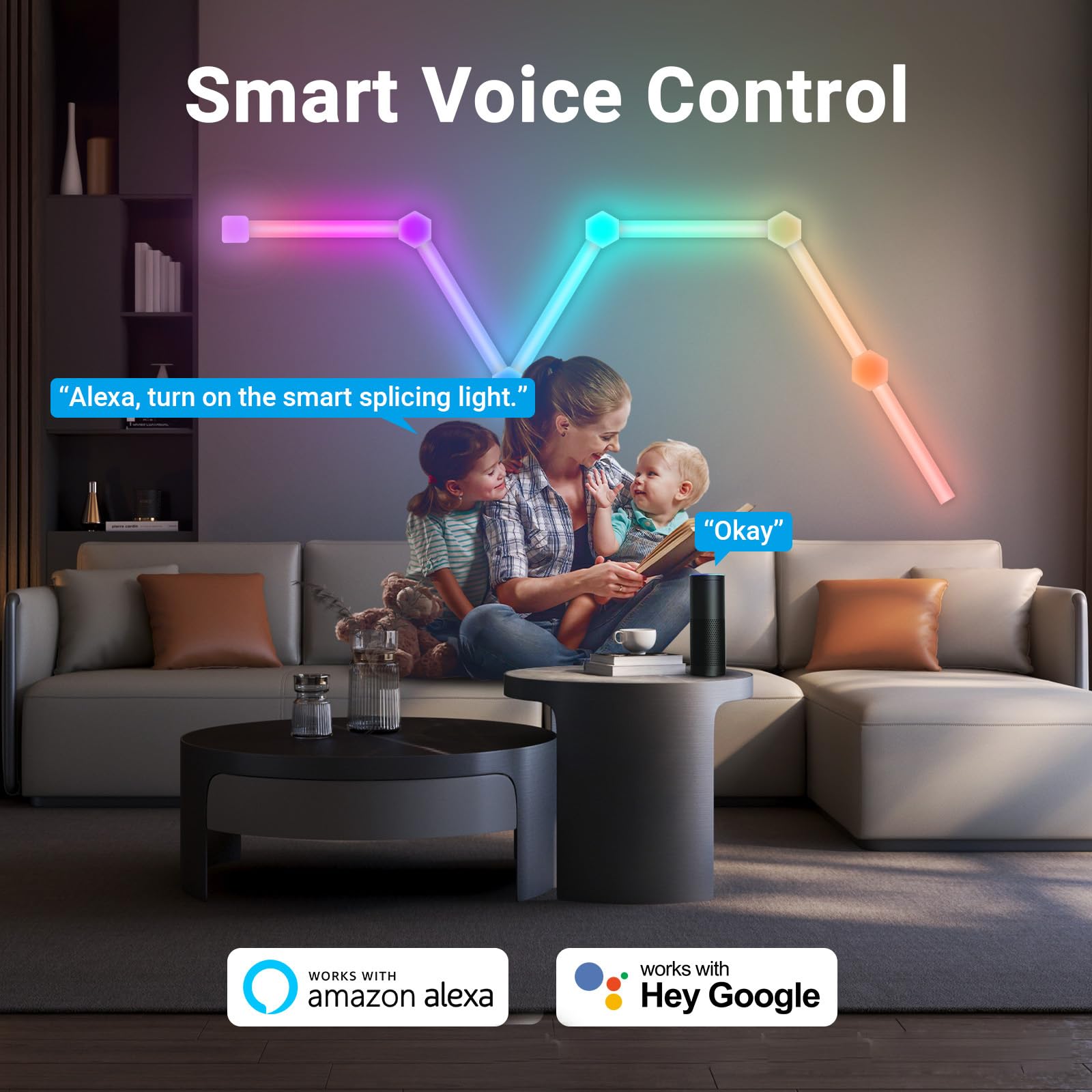 Pannello LED Sart Light RGBIC lapada esagonale lapada da parete per atosfera interna controllo vocale APP luce notturna decorazione per caera da gioco e caera da letto del 2026 a GBP £52 Pannello LED Sart Light RGBIC lapada esagonale lapada da parete per atosfera interna controllo vocale APP luce notturna decorazione per caera da gioco e caera da letto del 2026 a GBP £52