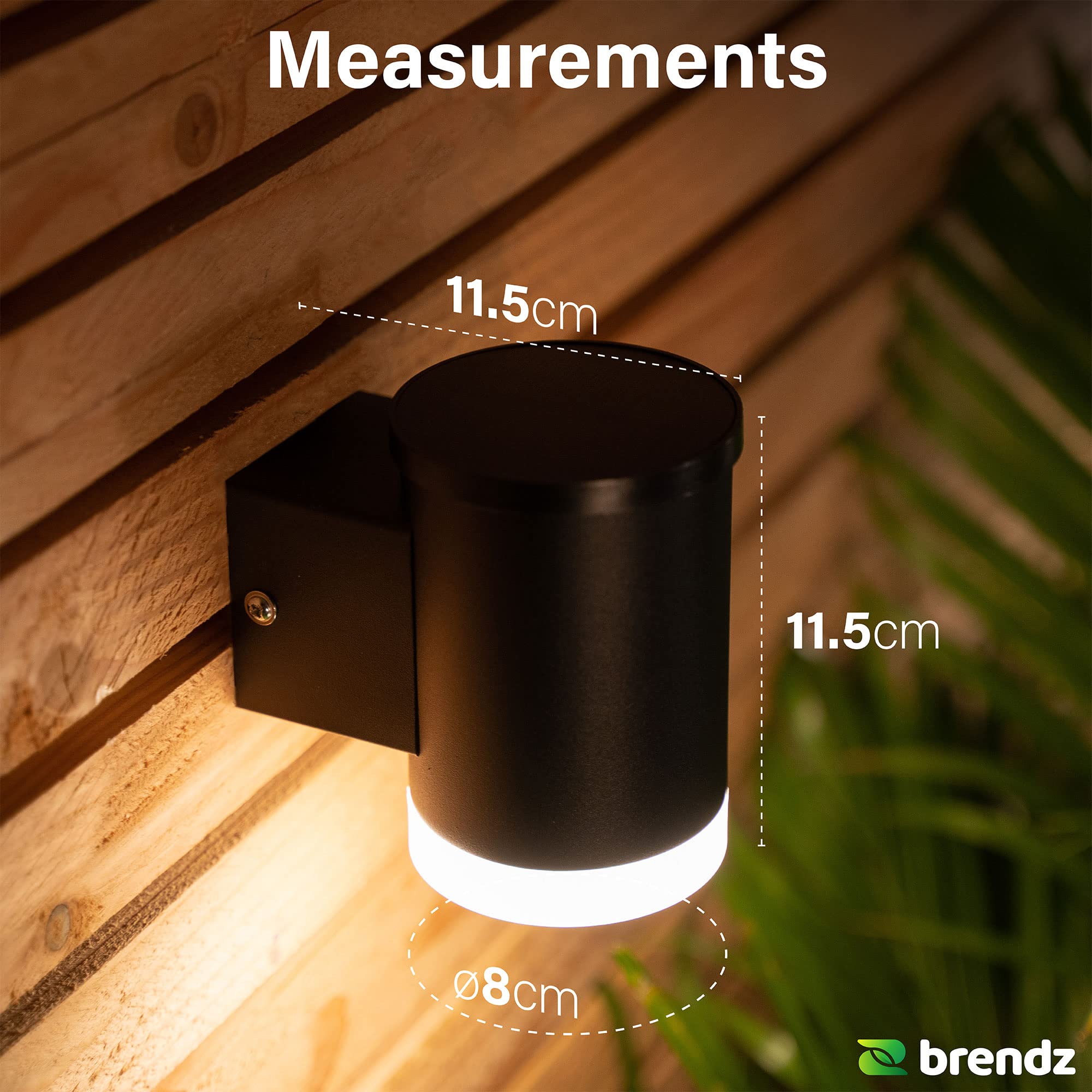 Brendz Applique de pared exterior solar: 50 lúmenes, Impermeable IP44, lámparas solar de pared para exteriores, Luz blanca cálida 3000k, tipo Accra (4 piezas)