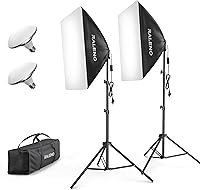 RALENO PS40 Softbox Lighting Kit: 2x 20x28" LED Softboxes, 50W 5500K Bulbs TLCI 97+ for Photography, Video, YouTube Streaming