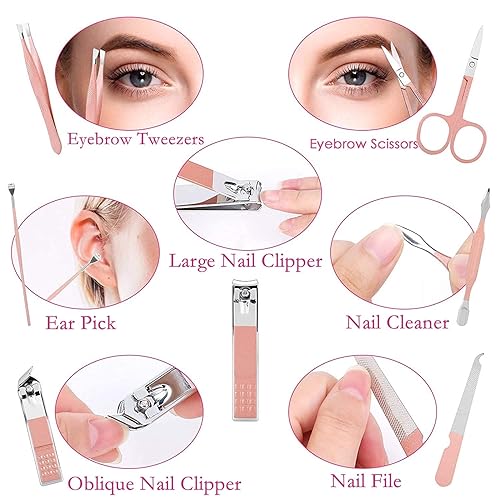 Miniatura 4 de Kit de manicura y pedicura para mujer juego de manicura profesional de acero inoxidable para pedicura herramientas de corte de uñas Aceoce Travel