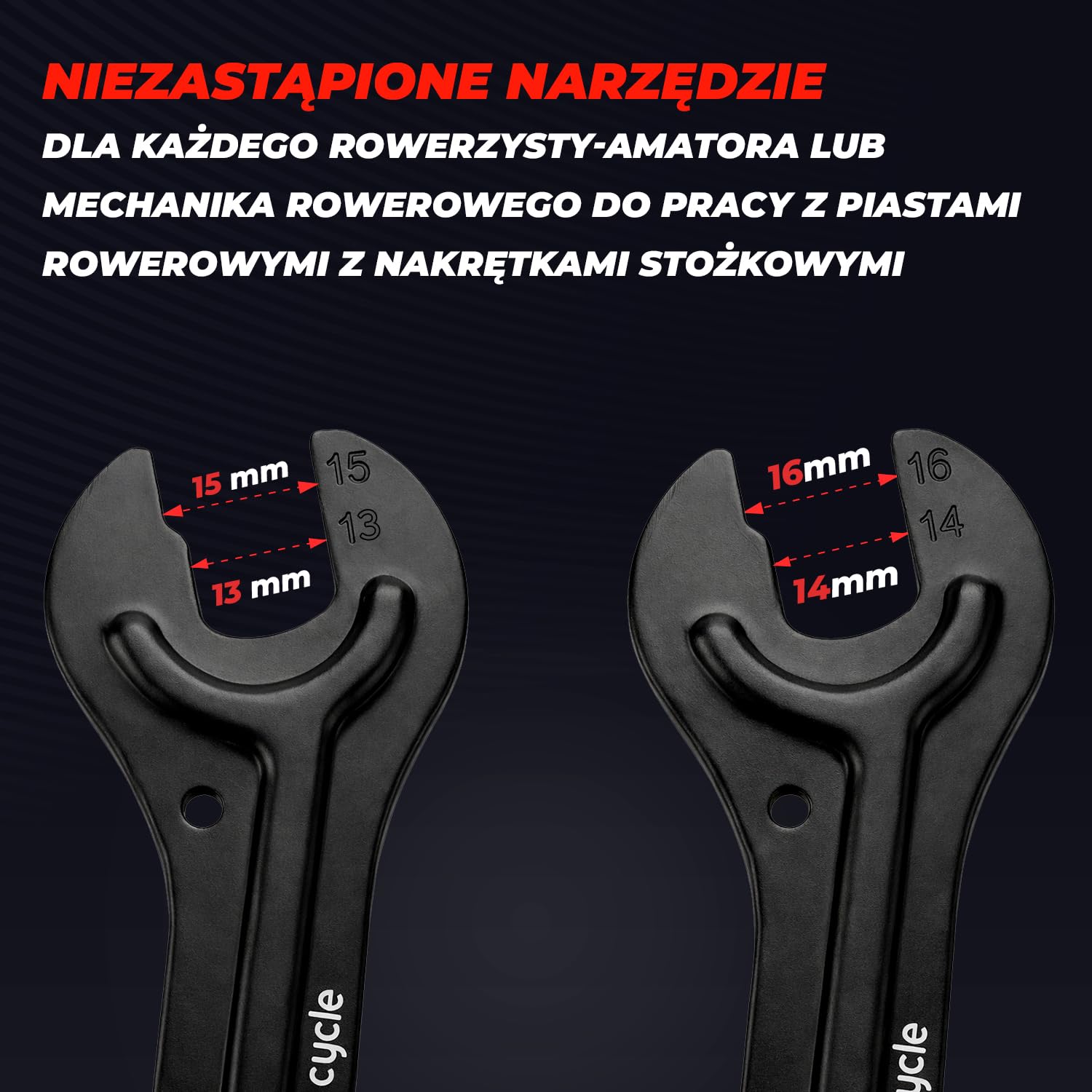 Zestaw Kluczy do Konusów Rowerowych 13–16 mm – Klucze do Piast i Łożysk Konusowych | Precyzyjne Narzędzie Serwisowe do Regulacji Nagrów