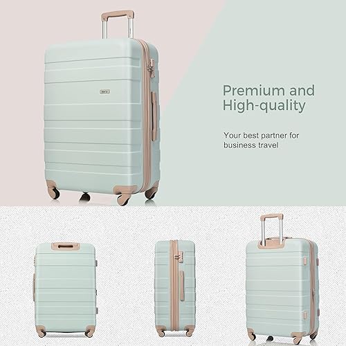 Miniatura 3 de Merax 3 piezas expandible Abs Hardshell Equipaje Sets Spinner Wheel Maleta TSA Lock Suit Case, Gris Verde, Merax 3 piezas expandible Abs Hardshell