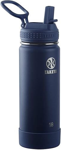 Miniatura 8 de Takeya Actives - Botella de agua de acero inoxidable con aislamiento y tapa con boquilla, capacidad de 22 oz, color rubor Rosa (Blush),Lila,Confeti