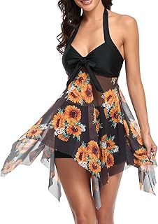 MiYang Women Two Piece Tankini Swimsuit with Shorts V Neck Bowtie Price In India