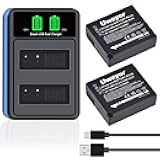 Uwayor DMW-BLG10 DMW-BLG10PP DMW-BLE9 Battery and Dual Charger for Panasonic Lumix DC-GX9 DMC-GX85 DMC-GX7K DC-ZS80 DMC-ZS60 DMC-LX100 DC-ZS200 DC-ZS70 DMC-GX80 DMC-GF5 DMC-GF6 DMC-GF3