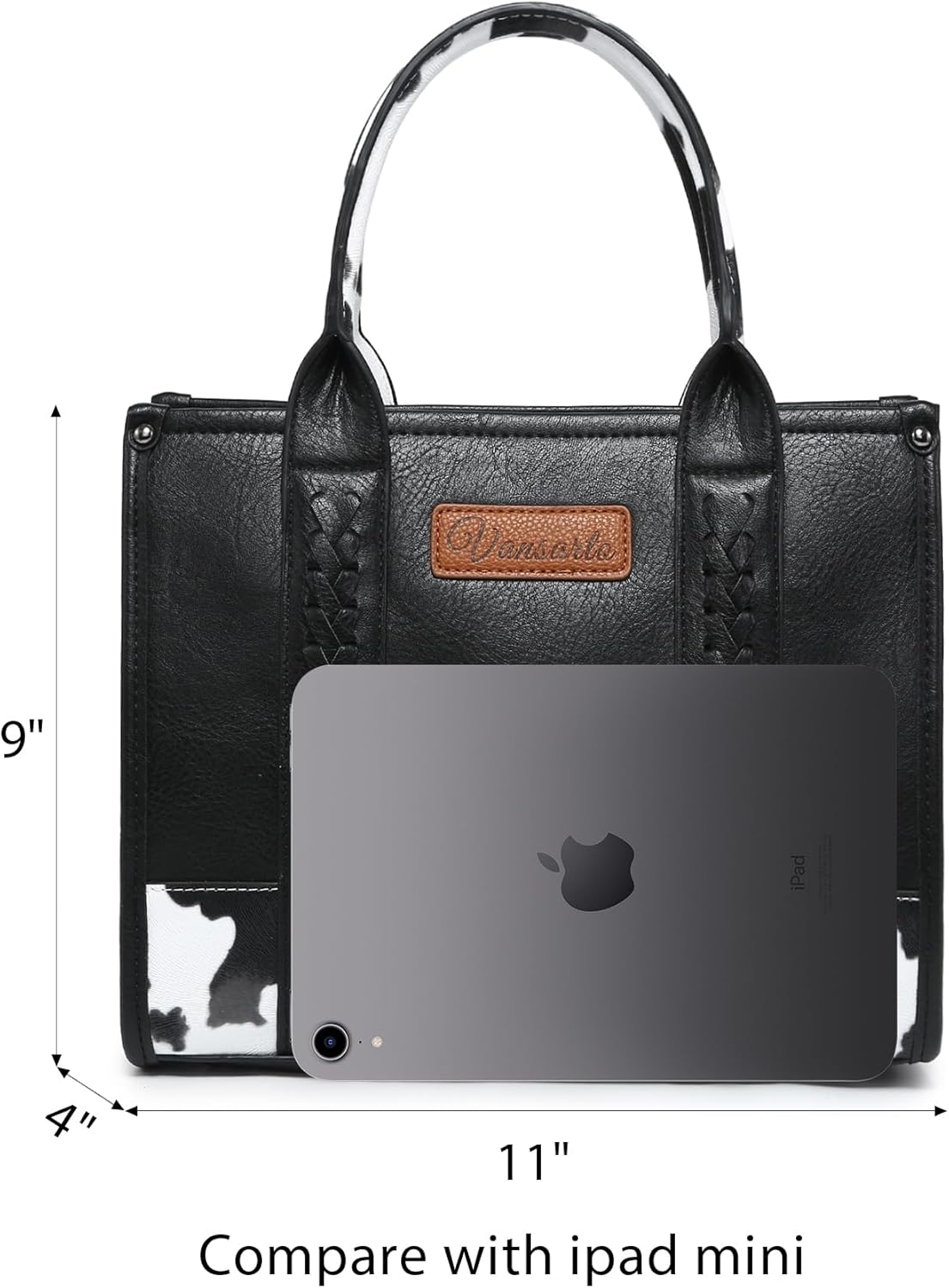 Denim Tote Bag for Women Top Handle Satchel Purse Boho Shoulder Handbags with Wristlet - Image 5