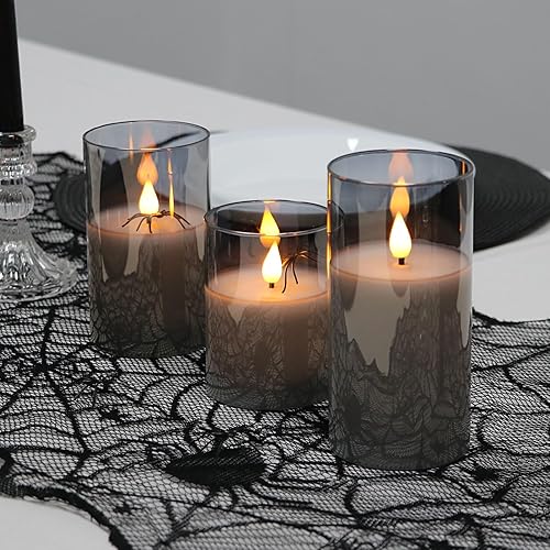 Miniatura 23 de Velas LED sin llama de cristal dorado con temporizador de 6 horas, juego de regalo de vela LED sin llama, luz blanca cálida parpadeante, pilas Vela